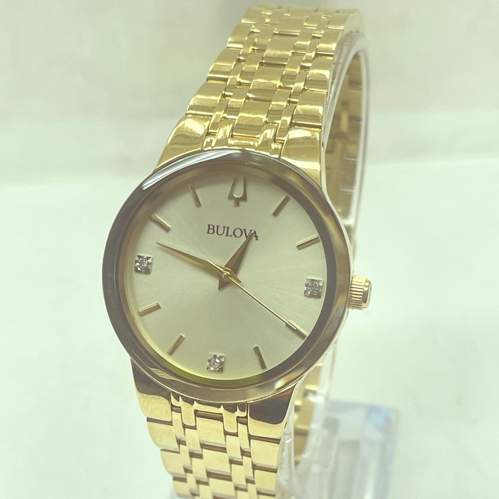 New Bulova Gold Tone Ladies Watch, Stainless Steel